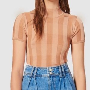 Sandro Ilias Nude Mock Sweater short sleeve top